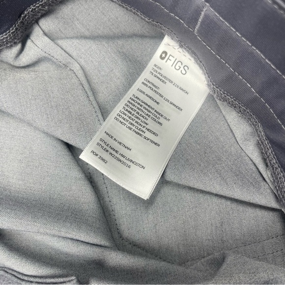 FIGS Womens Stretch Technical Gray Graphite Livingston Basic Pants Scrubs S - Picture 10 of 10